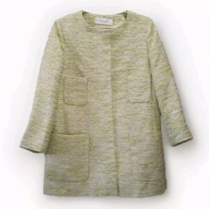 T Tahari Jacket Blazer Textured Lime Green Size Large